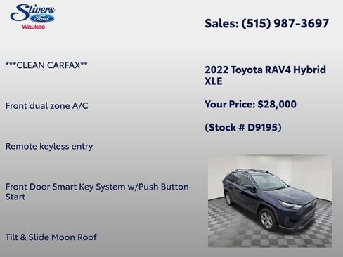 Used 2022 Toyota RAV4 XLE w/ Convenience Package AWD/4WD image 16