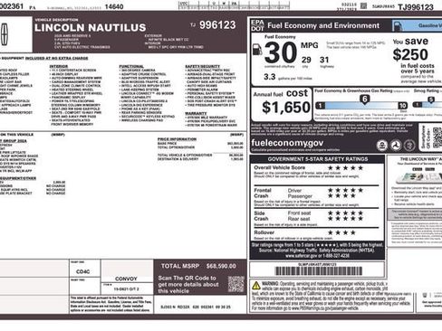New 2026 Lincoln Nautilus Reserve AWD/4WD image 9