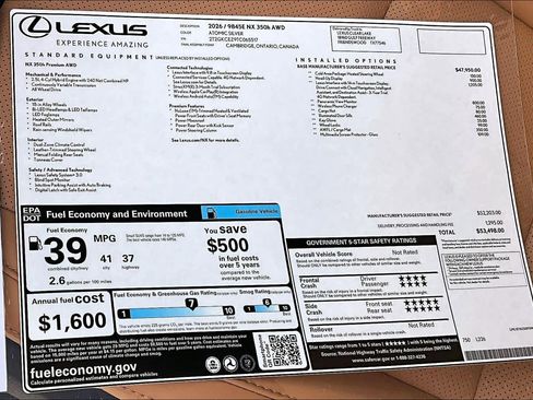 New 2026 Lexus NX 350h AWD w/ Premium Package image 21