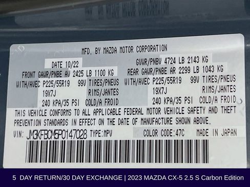 Used 2023 MAZDA CX-5 Carbon Edition image 37