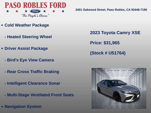 Used 2023 Toyota Camry XSE w/ Navigation Package FWD image 6