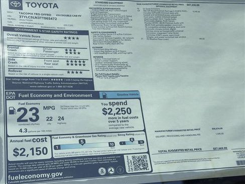 New 2026 Toyota Tacoma TRD Off-Road AWD/4WD image 25