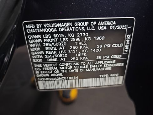 Used 2022 Volkswagen Atlas SE AWD/4WD image 36