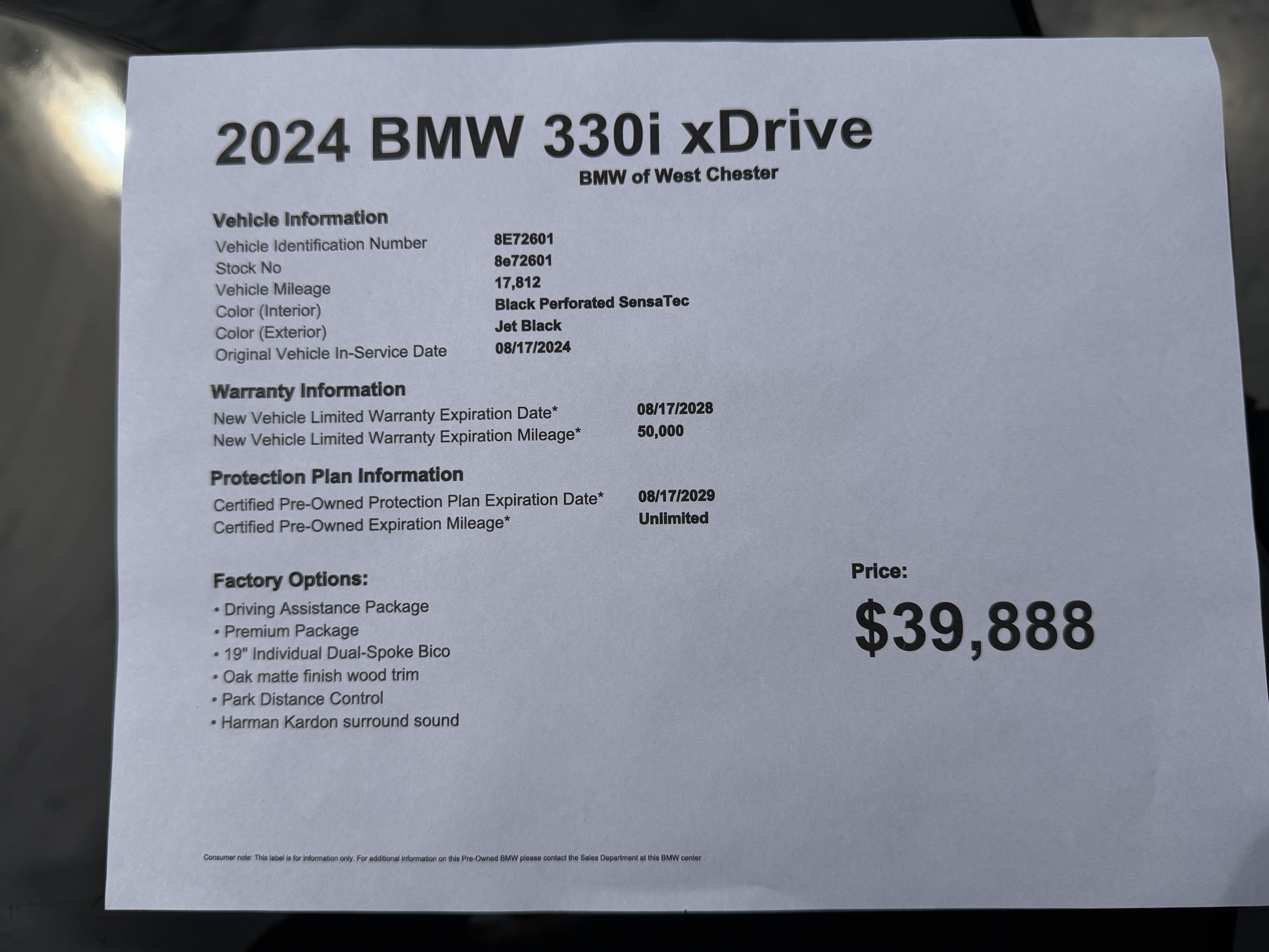 Certified 2024 BMW 330i xDrive Sedan w/ Premium Package AWD/4WD image 20