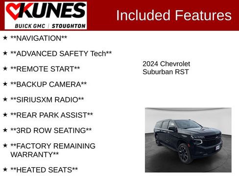 Used 2024 Chevrolet Suburban RST w/ Luxury Package AWD/4WD image 2