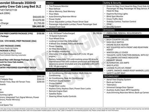 Used 2022 Chevrolet Silverado 3500 High Country w/ Snow Plow Prep/Camper Package image 3