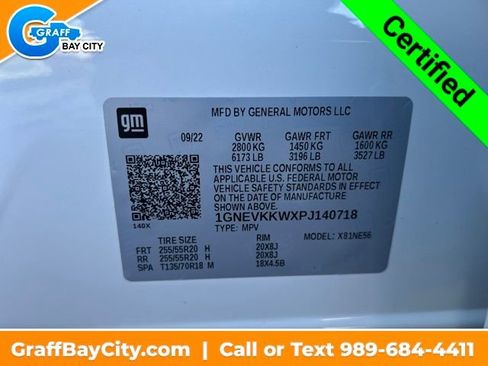 Certified 2023 Chevrolet Traverse Premier w/ LPO, Floor Liner Package image 31