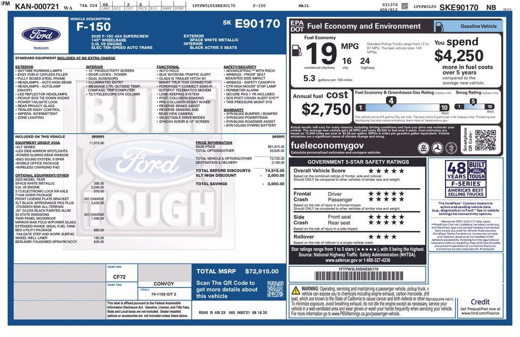 New 2025 Ford F150 XLT w/ Equipment Group 303A High AWD/4WD image 49