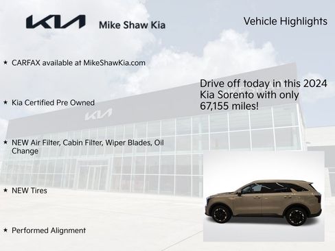 Certified 2024 Kia Sorento S w/ Panoramic Sunroof Package FWD image 10