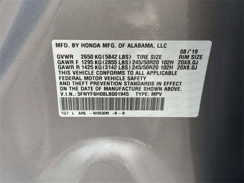 Certified 2020 Honda Pilot Elite image 19