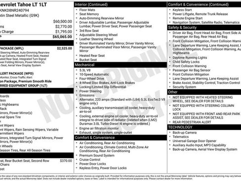Used 2022 Chevrolet Tahoe LT w/ Luxury Package AWD/4WD image 4