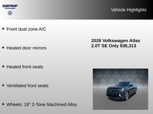 Used 2026 Volkswagen Atlas SE FWD image 7