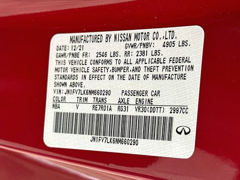Used 2022 INFINITI Q60 Red Sport 400 w/ Cargo Package RWD image 12