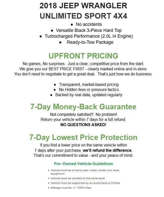Used 2018 Jeep Wrangler Unlimited Sport AWD/4WD image 2