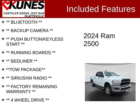 Used 2024 RAM 2500 Big Horn w/ Bed Utility Group AWD/4WD image 2