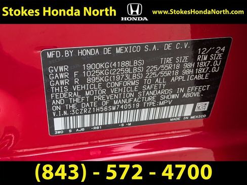 Certified 2025 Honda HR-V Sport image 7