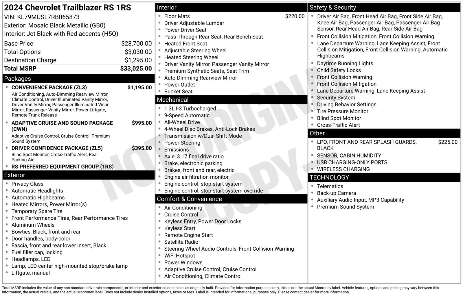 Used 2024 Chevrolet TrailBlazer RS w/ Convenience Package AWD/4WD image 63