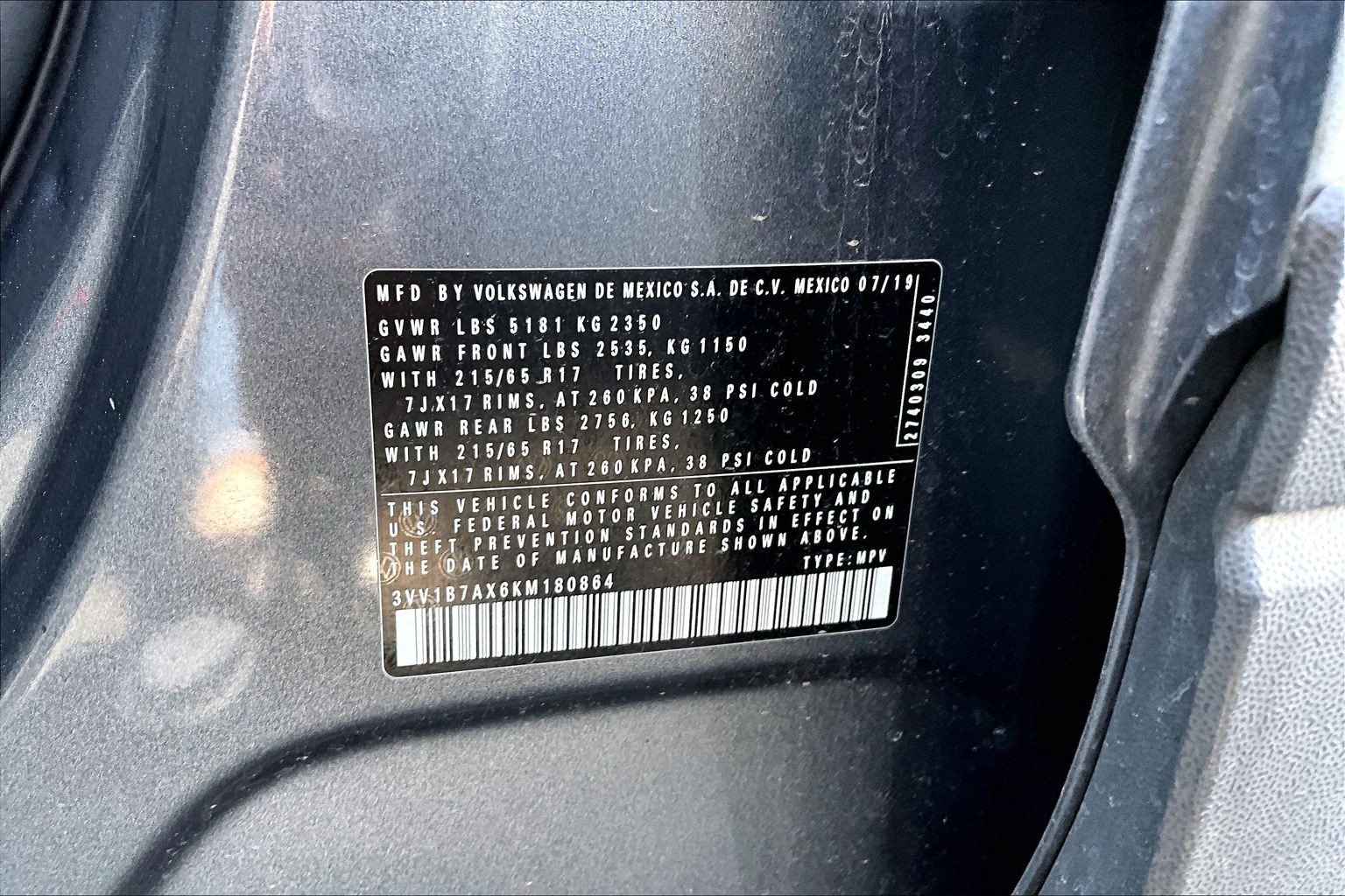 Used 2019 Volkswagen Tiguan S FWD image 34