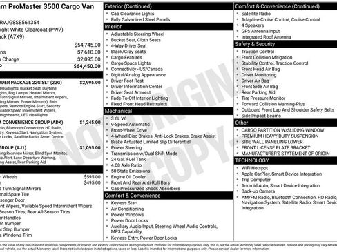 New 2025 RAM ProMaster 3500 w/ Quick Order Package 22G SLT image 38
