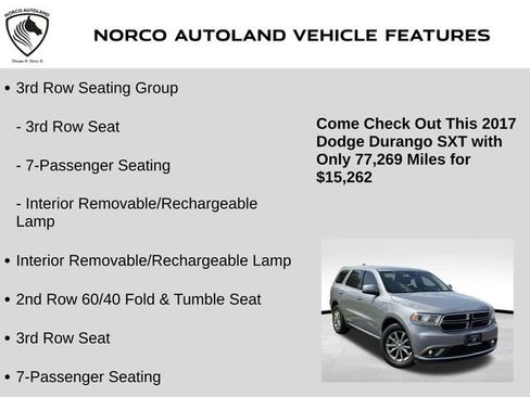 Used 2017 Dodge Durango SXT w/ 3rd Row Seating Group RWD image 14