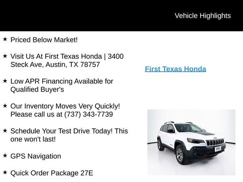 Used 2022 Jeep Cherokee Trailhawk w/ Sun, Sound & Nav Group AWD/4WD image 10