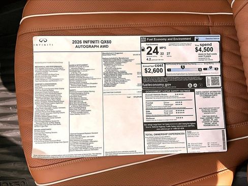 New 2026 INFINITI QX60 Autograph w/ Autograph Tech Package AWD/4WD image 45