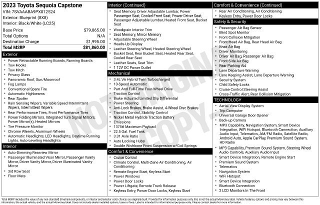 Used 2023 Toyota Sequoia Capstone AWD/4WD image 40