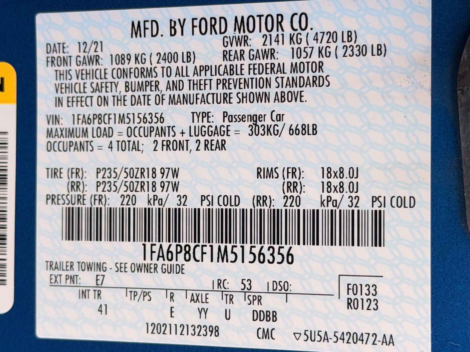 Used 2021 Ford Mustang GT Premium w/ Ford Safe & Smart Package RWD image 51