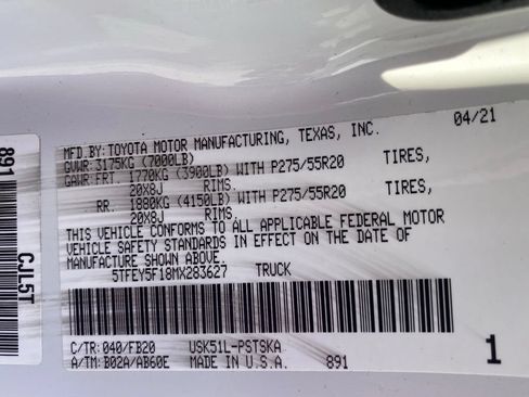 Used 2021 Toyota Tundra SR5 w/ TRD Sport Plus Package RWD image 21