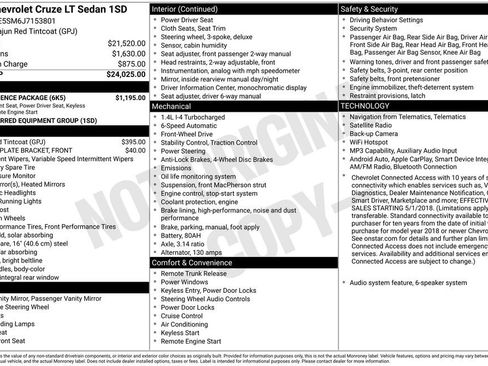 Used 2018 Chevrolet Cruze LT w/ Convenience Package FWD image 30