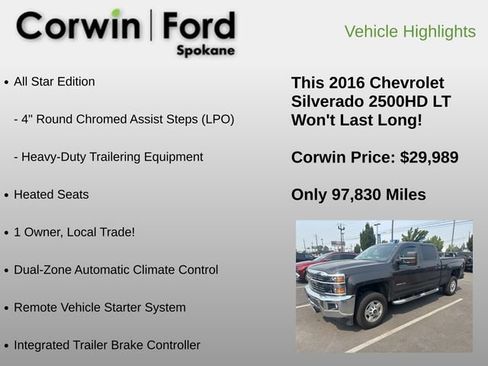 Used 2016 Chevrolet Silverado 2500 LT w/ All Star Edition AWD/4WD image 9