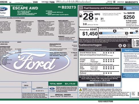 Used 2021 Ford Escape SE w/ Convenience Package AWD/4WD image 4