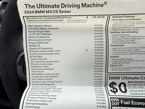 Used 2024 BMW M3 CS w/ M Driver's Package image 58