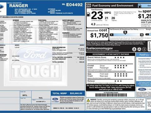 Used 2021 Ford Ranger XLT w/ Equipment Group 301A Mid image 4