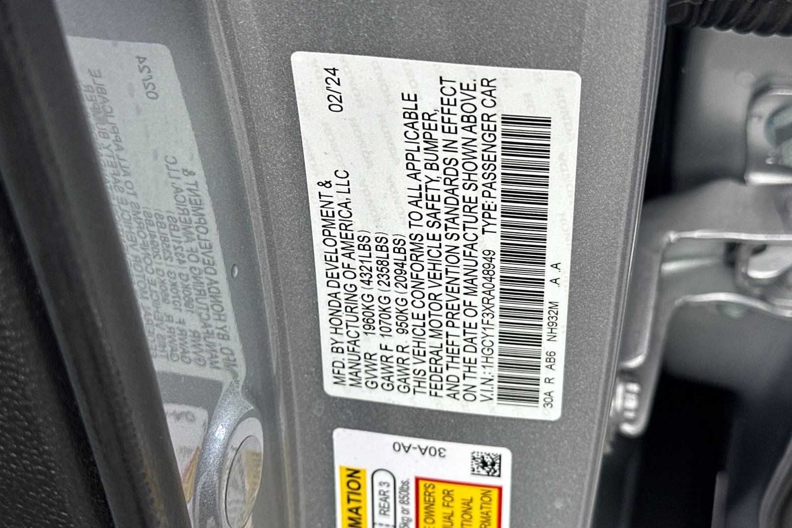 Certified 2024 Honda Accord EX image 27
