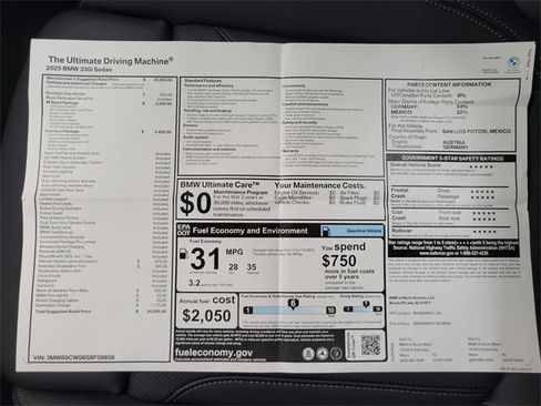 New 2025 BMW 330i Sedan w/ M Sport Package image 17