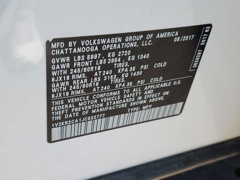 Used 2018 Volkswagen Atlas SE AWD/4WD image 17