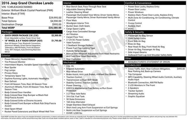 Used 2016 Jeep Grand Cherokee Laredo w/ Quick Order Package 23E RWD image 6