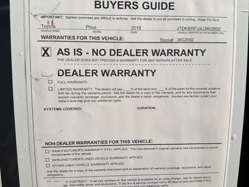 Used 2018 Toyota Prius Two w/ Prius Two Safety Plus Package FWD image 29