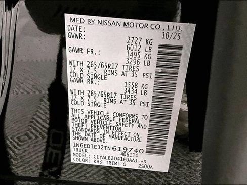 New 2026 Nissan Frontier SV w/ All-Weather Content Package image 35