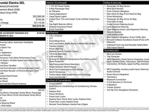 Used 2023 Hyundai Elantra SEL w/ Preferred Accessory Package FWD image 6