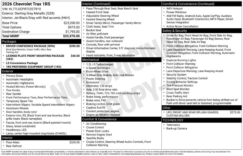 Used 2026 Chevrolet Trax RS w/ Driver Confidence Package FWD image 2
