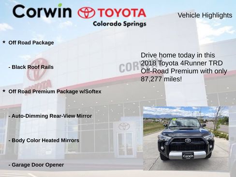 Used 2018 Toyota 4Runner TRD Off-Road Premium AWD/4WD image 7