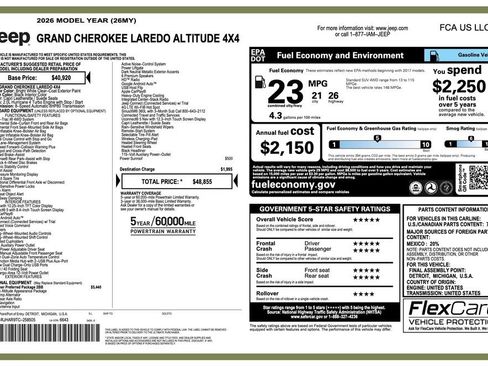 New 2026 Jeep Grand Cherokee Altitude AWD/4WD image 2