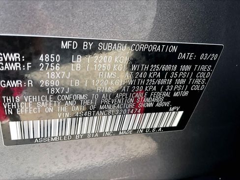 Used 2020 Subaru Outback Limited w/ Popular Package #2 AWD/4WD image 35