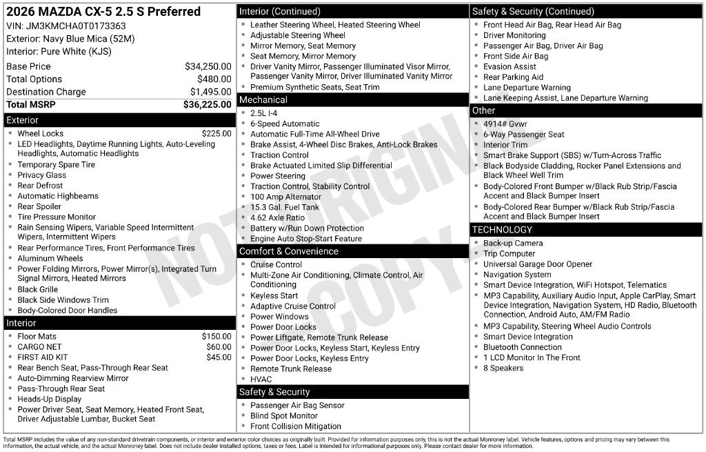 New 2026 MAZDA CX-5 Preferred AWD/4WD image 27