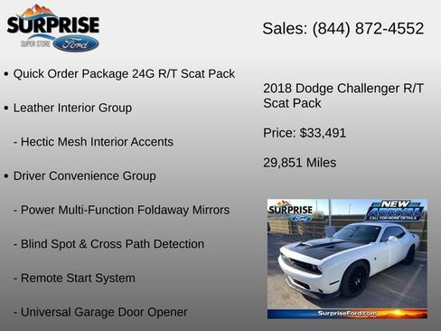 Used 2018 Dodge Challenger R/T Scat Pack w/ Leather Interior Group RWD image 6