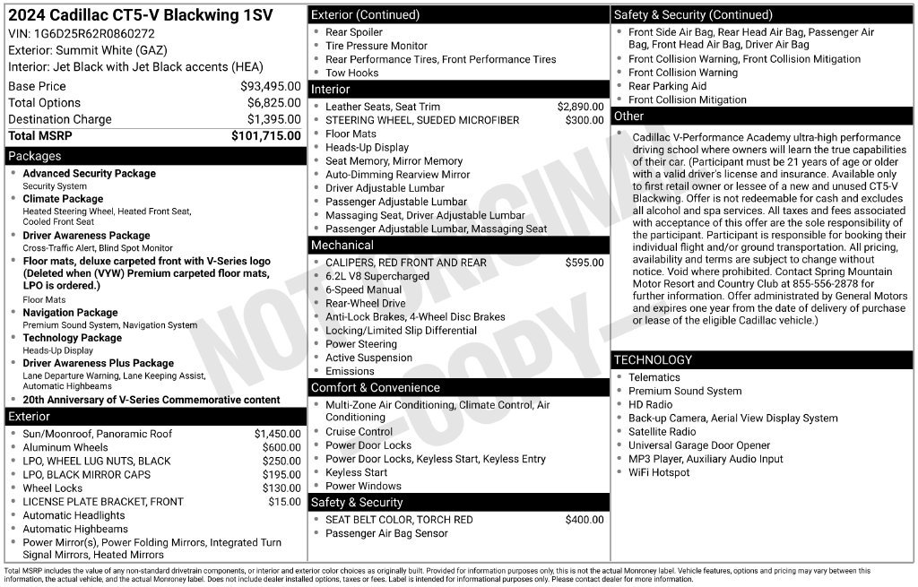 Used 2024 Cadillac CT5 V Blackwing RWD image 32