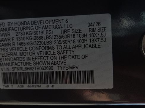 New 2026 Honda Odyssey EX-L image 20