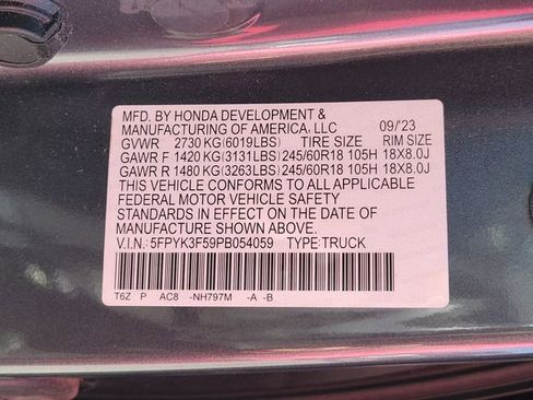 Used 2023 Honda Ridgeline RTL image 16